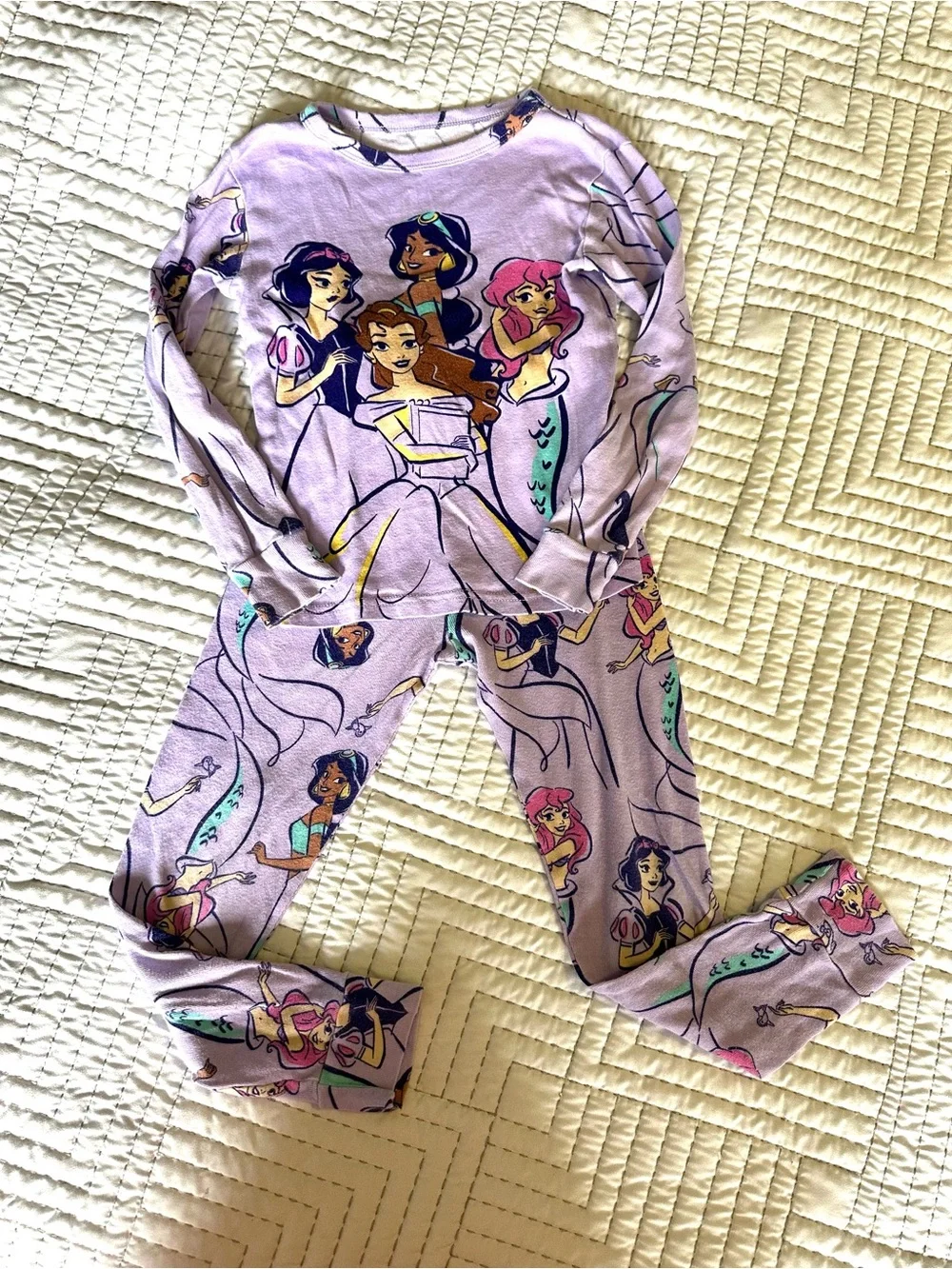 Set of 2 Disney Princess Girls Pajamas, Size 6